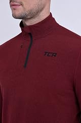 TCA Fusion Long Sleeve Running Top Men 1/4 Zip Power Red XXL view 2