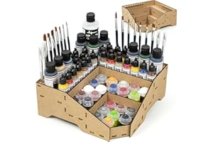 PROSCALE Paint rack organizer stand for modeling and miniatures. Citadel kit, Vallejo set, acrylic paint brush pot for miniatures and models (Rack D)