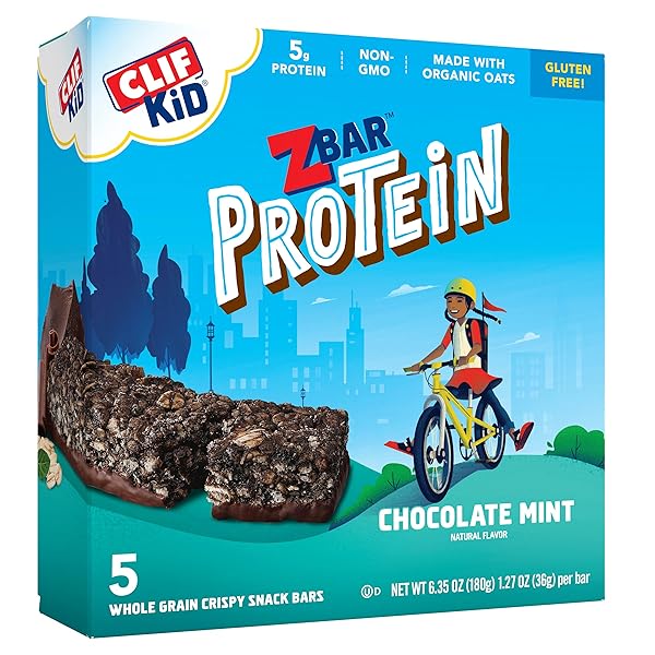 ZBAR PROTEIN – CHOCOLATE MINT – CRISPY SNACK BARS – MADE WITH ORGANIC OATS – NON-GMO – 5G PROTEIN – GLUTEN FREE PROTEIN BARS (5 PACK)