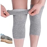 SENIOR ICARE Elastic Cotton Knee Warmers, Knee Sleeves for Men and Women - Circulation Support and Joint Pain Relief, Arthritis Aid, One Pair, Made in Japan