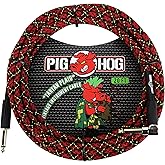 Pig Hog PCH20PLR Right-Angle 1/4" to 1/4" Tartan Plaid Guitar Instrument Cable, 20 Feet