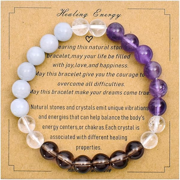 Tree Of Life Natural Stone Healing Bracelet - 8mm Anti-Anxiety Crystal Stretch Bracelet For Women & Men, Gift Box - View #7
