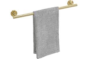 IWOODUS Brushed Gold Towel Bar, 18 Inch Towel Racks for Bathroom Wall Mounted, Thicken SUS304 Stainless Steel Heavy Duty Hand Towel Holder Organizer, Bathroom Accessories, Total Length 20.5 Inch