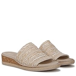 BZees Womens Breezy Slide Sandal White Raffia 7.5 M