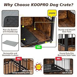 KOOPRO 40 Inch Dog Crate Furniture with Cushion for