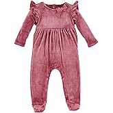Mud Pie baby-girls Mud Pie Baby Berry Velour Sleeper
