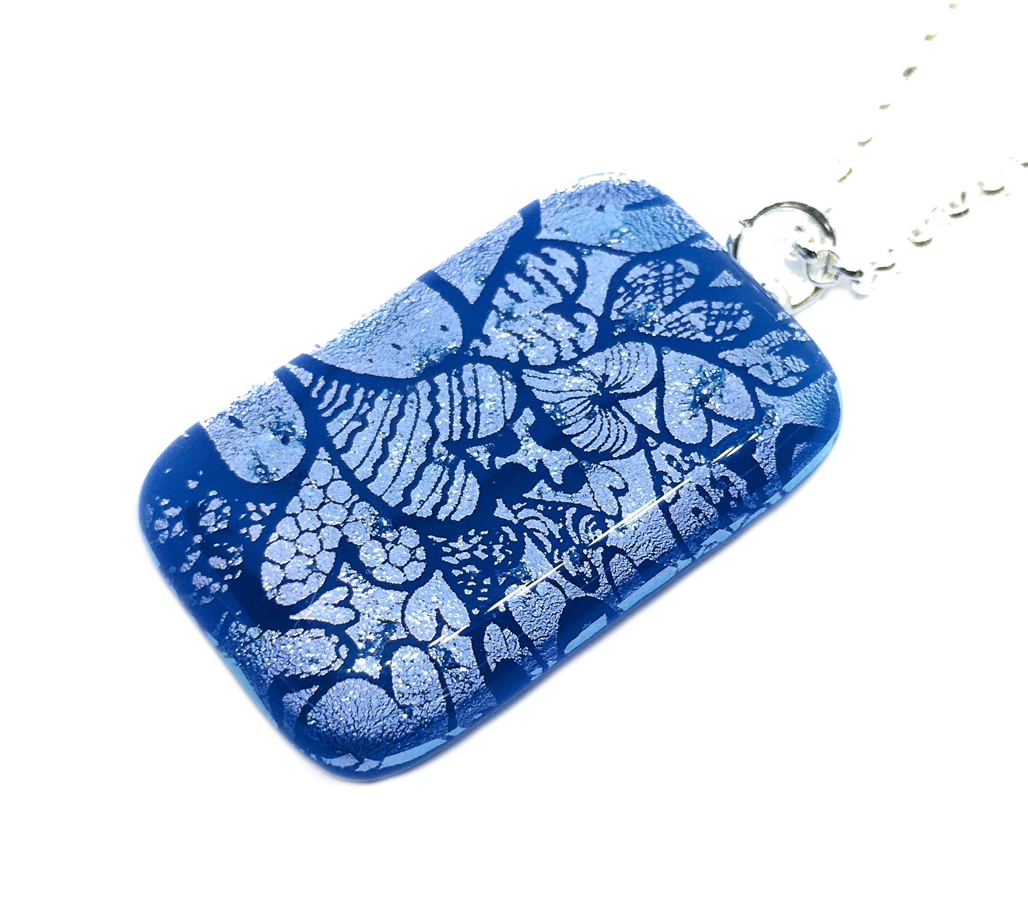 Heart Pendant, Heart Necklace, Glass Pendant, Dichroic Glass Pendant, Handmade Glass Pendant, Fused Glass Pendant, Handmade Dichroic Glass Pendant, 3cm x 2cm