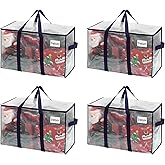 VENO 4 Pack Heavy Duty Moving Bags, Extra Large Storage Bags with Reinforced Handles & Strong Zippers, Foldable & Reusable Moving Box Alternative for Clothes & Dorm Storage