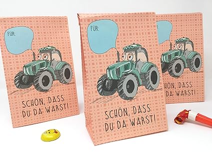 8 Stück Mitgebseltüten - Papiertüten - Geschenktüten zum Verpacken von Geschenken, Giveaways, Gastgeschenke zum Kindergeburts