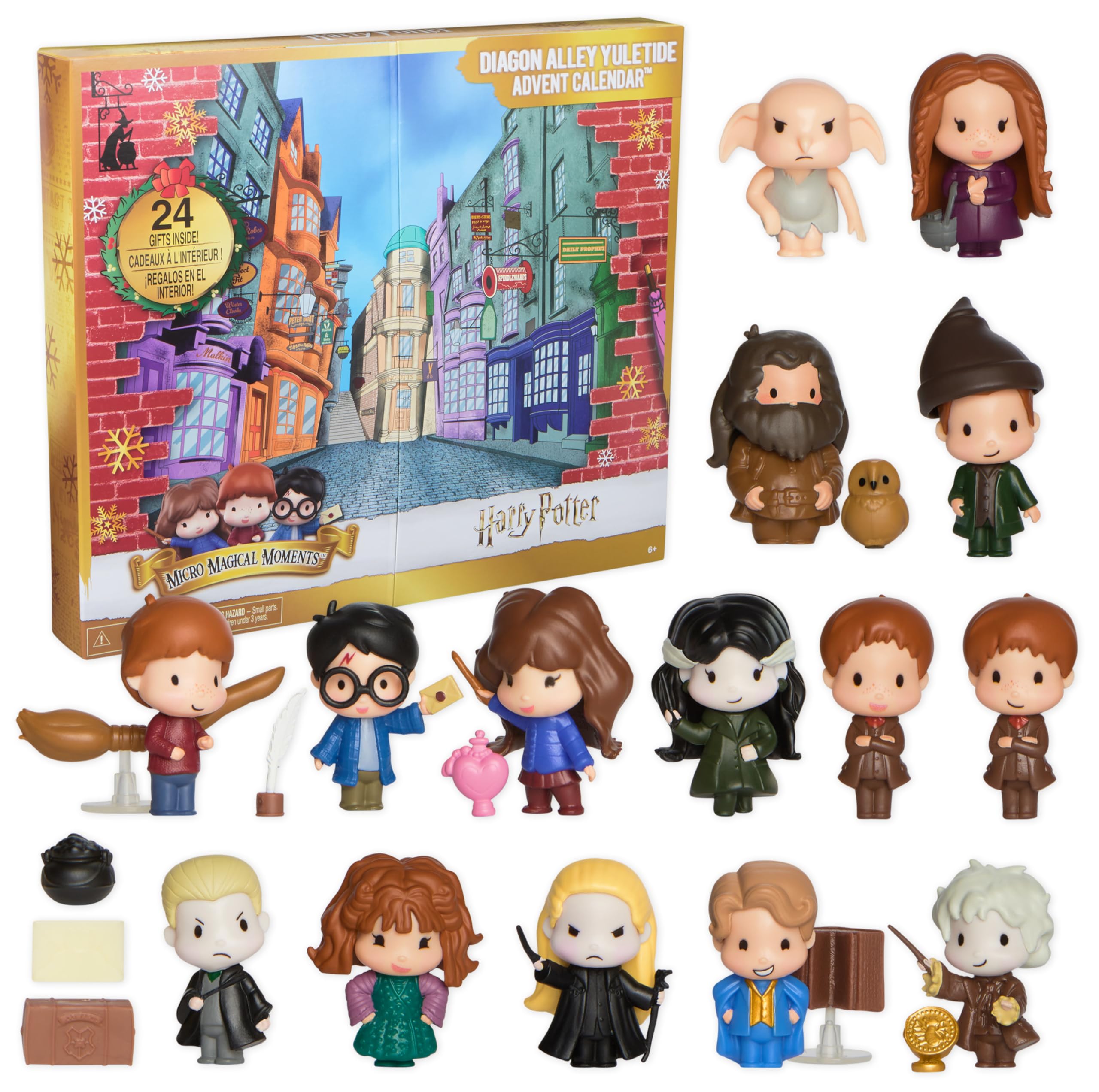 Wizarding World Harry Potter, Micro Magical Moments Diagon Alley Yuletide Advent Calendar 2025, 24 Surprise Toys, Christmas Countdown Calendar for Ages 6 and up