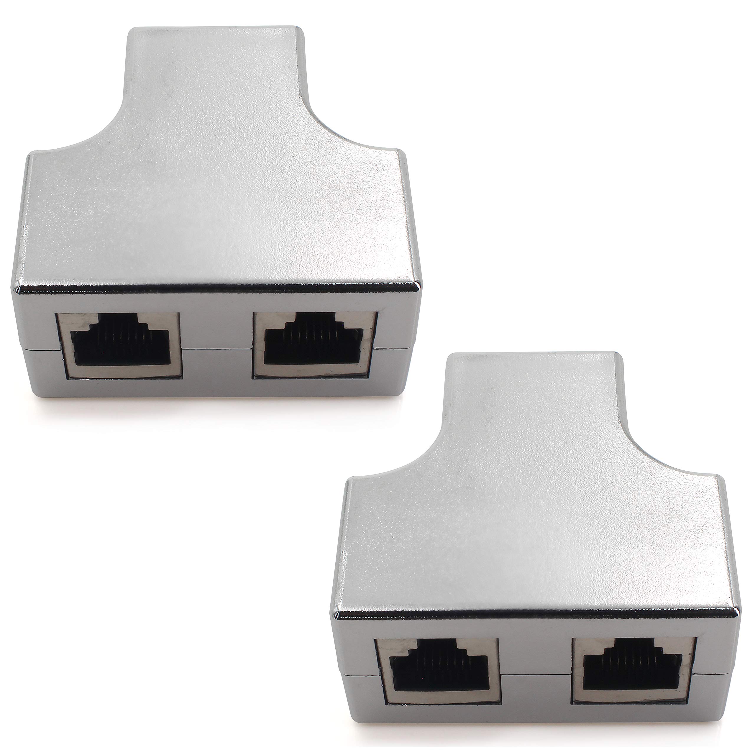 1aTTack.de Cat. 5e patch cable adapter network cable connector adapter RJ45 socket 2x socket compatible with Cat5 Cat6 Cat7 Cat8 2 pieces