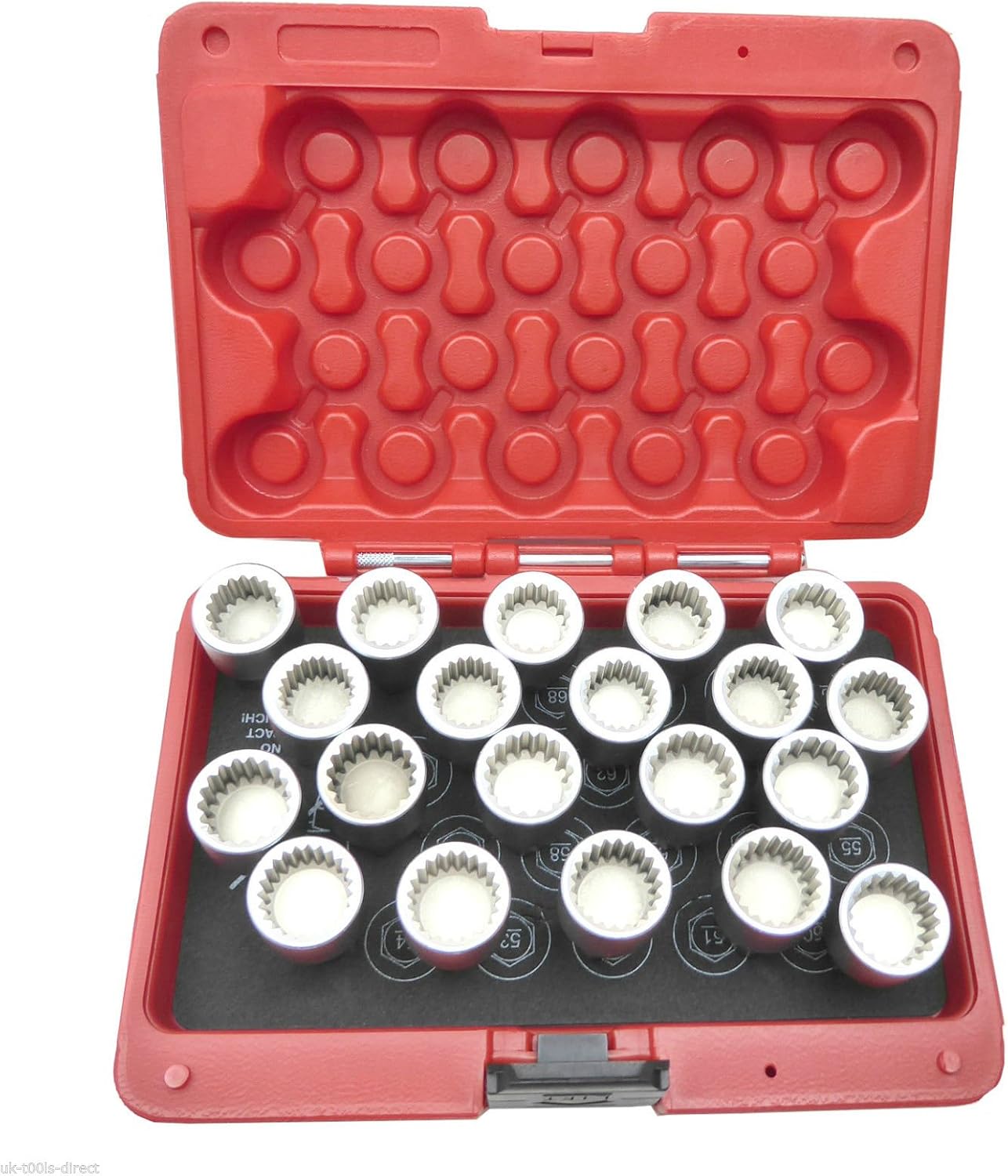 Neilsen CT4151 20pc Locking Wheel Nut Key Set Multi Spline Sockets 19mm Alloy Wheel Nut Socket OEM T10190 compatible with Porsche compatible with VW Touareg - Image 4