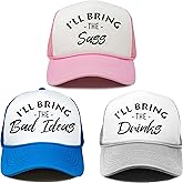 Funky Junque Women's Funny Trucker Hats: Adult Humor for Bachelorette & Girls Trips, Groups 3-25, Mesh Hat - I'll Bring The's