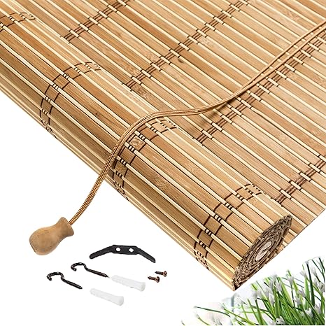 Amazon すだれ ロールスクリーン 和風竹製ローラーシェード 屋外の竹巻きブラインド 遮光ブラインド ホテルのティールームのドア ホテルのティールームのドア 幅70cm 80cm 100cm 100x1cm 39x47in ロールスクリーン オンライン通販