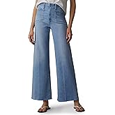 PHISOCKAT High Waisted Wide Leg Jeans for Women Stretchy Baggy Jeans Trendy Denim Pants with Pockets