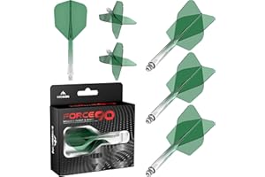 Mission Darts Force 90 | Integrated Precision Moulded Dart Flight and Shaft System, Pack of 3 Professional Durable Combined Dart Flights and Stems | Standard No.6