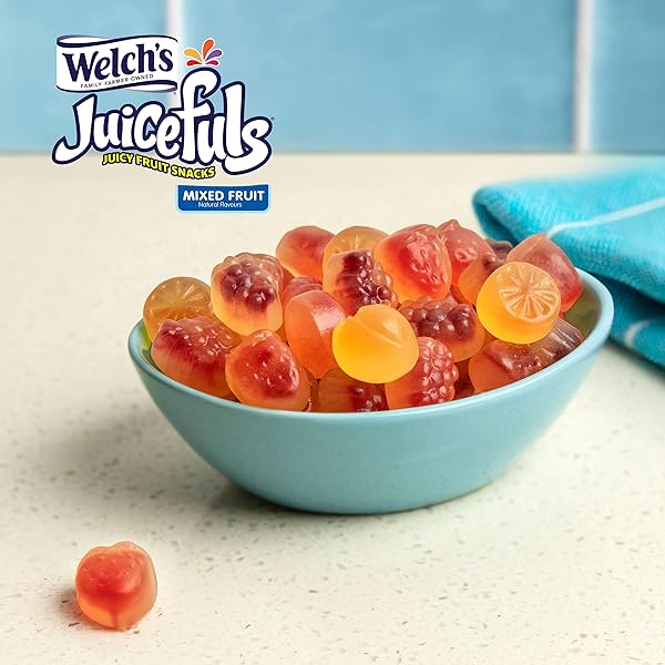 WELCH’S JUICEFULS JUICY FRUIT SNACKS, MIXED FRUIT, FRUIT GUSHERS, BULK PACK, INDIVIDUAL SINGLE SERVE BAGS, 1 OZ (PACK OF 14)