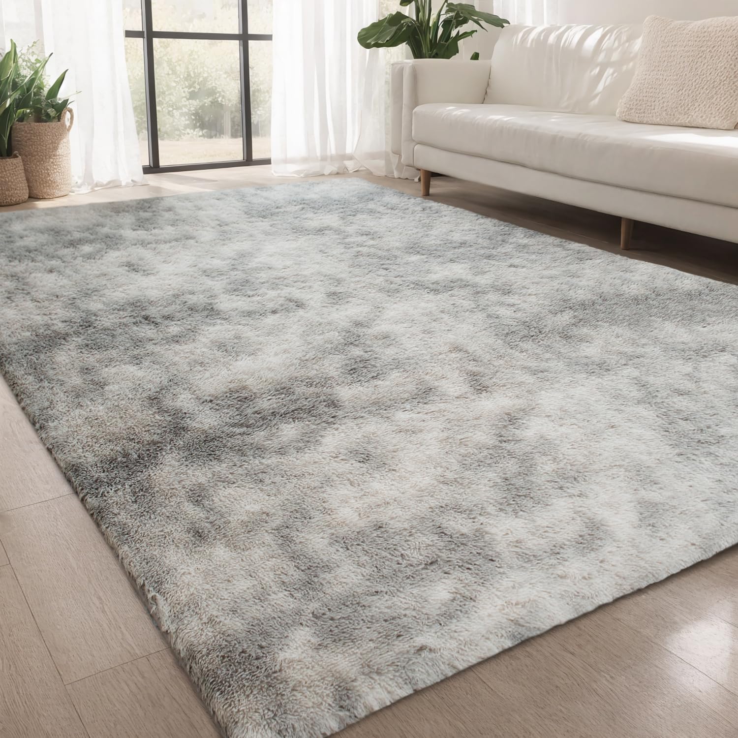 lekeplus Rugs Living Room Large Rugs Bedroom Anti Skid Rug Shaggy Soft Rug for Living Room Bedroom Play Area Kids Room Luxury Decorative(Light Grey, 80x160cm)