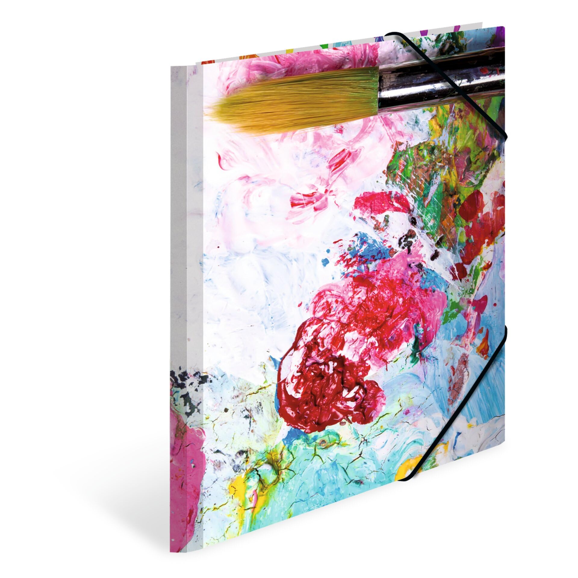 HERMA Elastic Folder Impressions with Colours Motif, A4, Sturdy Cardboard, with Inner Print, 1 Span Folder