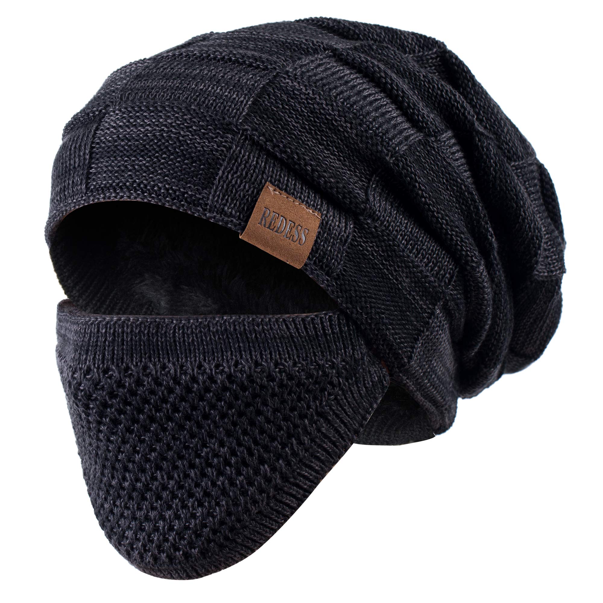 REDESS Beanie Hat for Men Winter Warm Hats Knit Slouchy Thick Skull Cap