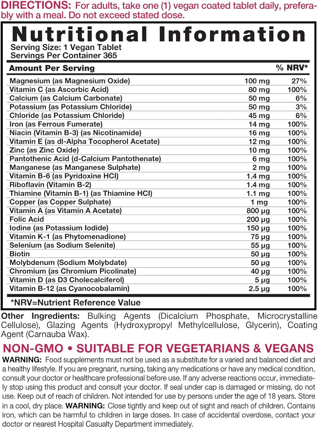 Multivitamin Tablets for Men and Women, 400 count (Pack of 1) - Image 4