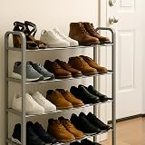 Keplin 5 Tier Shoe Rack Organiser Grey Quick Assembly No Tools 75.5x18.5x75.5cm view 7