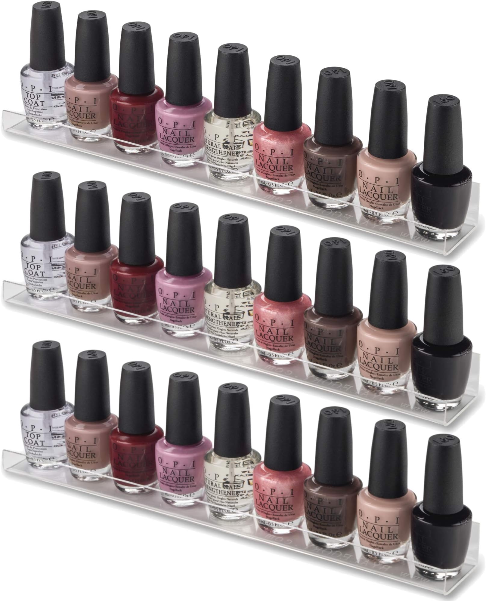 byAlegory Acrylic Wall Shelf Makeup Organiser 12 Inch Shelf For Nail Polish, Foundation, Eyelash Compacts | Mounting Hardware Included