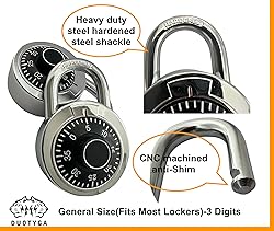 DuoTyga Combination Locker Lock, 60 Pack, Digital