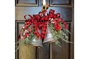 MUISED Christmas Bells, Large Galvanized Bells, Christmas Galvanized Decor, Rustic Christmas, Silver Bells Christmas Decorations Christmas Tree Ornaments Gifts Christmas Stuffer Stockings