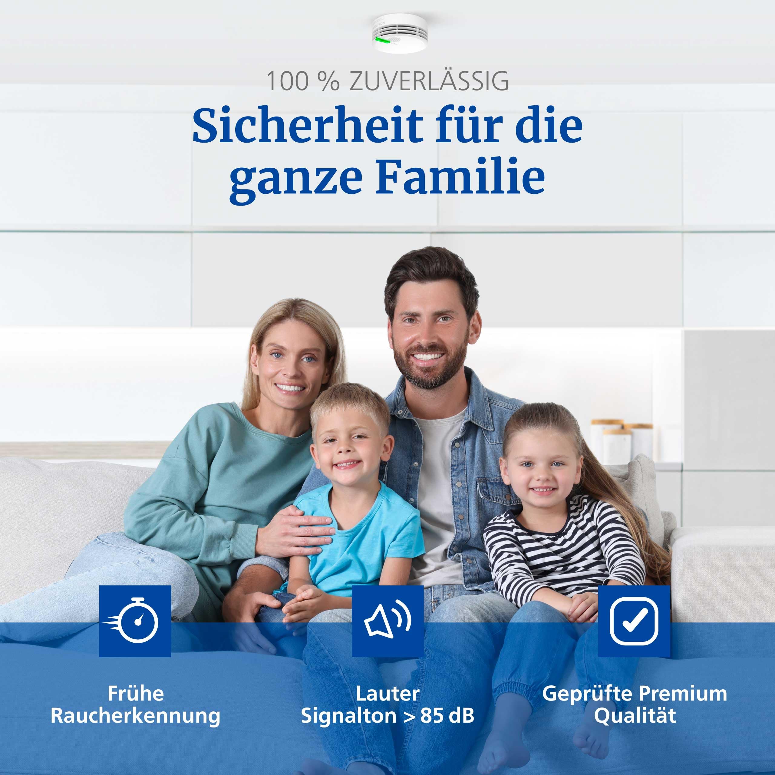 Hekatron Genius Plus – Rauchmelder 10 Jahre Batterie – Testsieger Stiftung Warentest – Made in Germany – inkl. 1x Klebepad – App-unterstützt – Feuermelder – mehrsprachig – 1 Stück 2