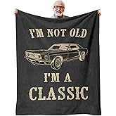 AJIIUSV Gifts for Men - Funny Birthday Retirement Older Men Gifts Ideas, Fathers Day Blanket for Grandpa Dad Husband - Throw Blanket 50" X 60"
