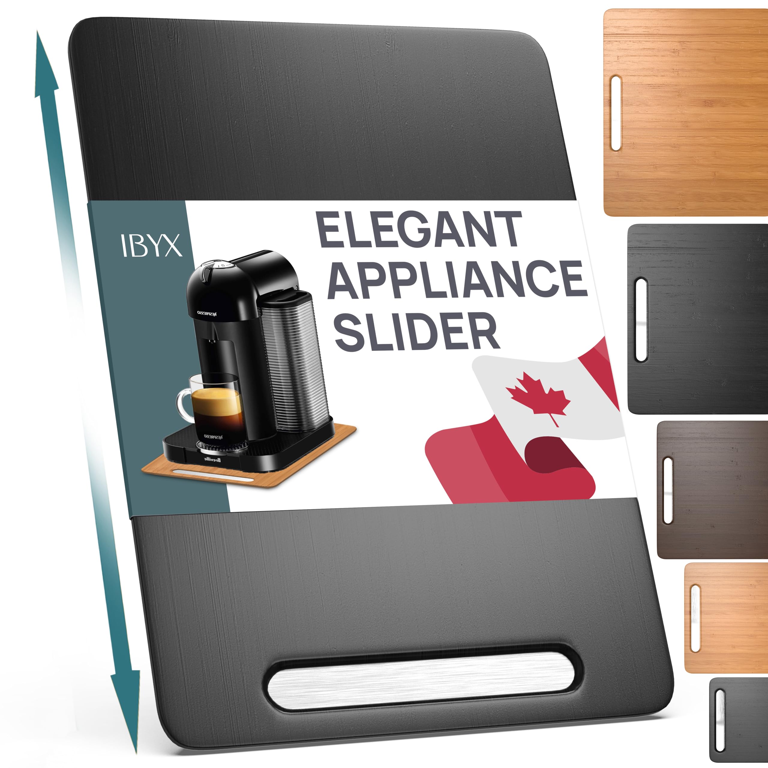 Photo 1 of Ibyx Elegant Sliding Tray for Your Coffee Maker & Heavy Kitchen Appliances - Sturdy, Slides Easily from Under The Cabinet (Black, 9.5”W x 14”D)