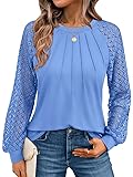 AUTOMET Womens Long Sleeve Shirts Lace Tops