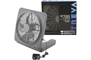 O2COOL Treva 10-Inch Portable Desktop Air Circulation Battery Fan, 2 Speed, Compact Folding & Tilt Design, with AC Adapter (Graphite)