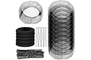 40PCS Mesh Hair Nets, 20PCS U-Pins, 5PCS Rubber Bands & Comb - Invisible Black Hair Accessories Set for Dance, Ballet Buns fo