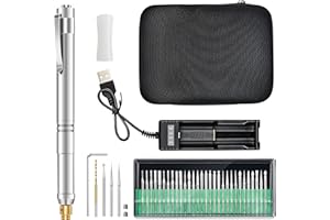 BAIQI Electric Micro Engraving Pen Set,USB Chargeable Cordless Rotary Tools,37000 PRM and Low Noise,40 Pcs Accessories for Wood Stone Jewelry Ceramic Glass Metal Engraving Driling Cutting