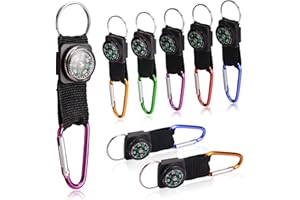 PROLOSO Carabiner Compass Keychain Belt Clips Kids Toys Prizes Outdoors Adventure Party Favors 36 Pcs