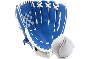 GRACFULCUB Baseball Glove,Baseball Softball Mitt with Ball for Kids Youth Adults Training and Beginner,Right Hand Throw,Left Hand Glove
