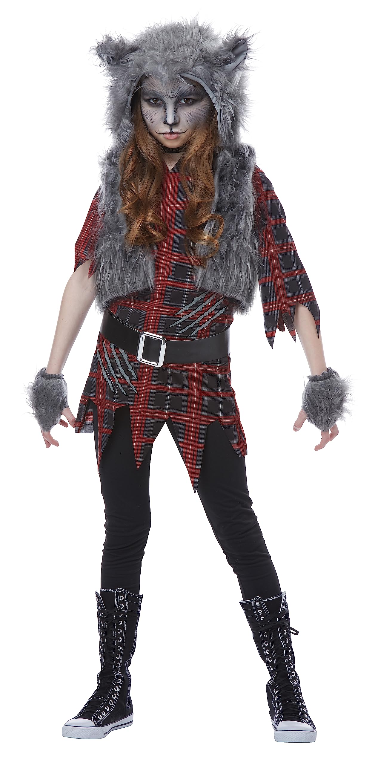California Costumes Girls Werewolf Costume Large Red/Gray Image California Costumes Girls Werewolf Costume Large Red/Gray Image
