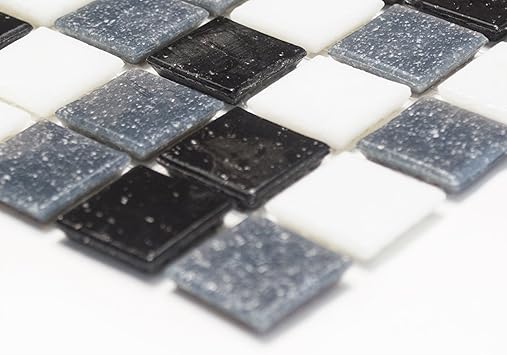 Mosaikfliesen Fliesen Mosaik Kuche Bad Wc Wohnbereich Fliesenspiegel Quadrat Glas Mix Weiss Grau Schwarz 4mm Neu 186 Amazon De Baumarkt