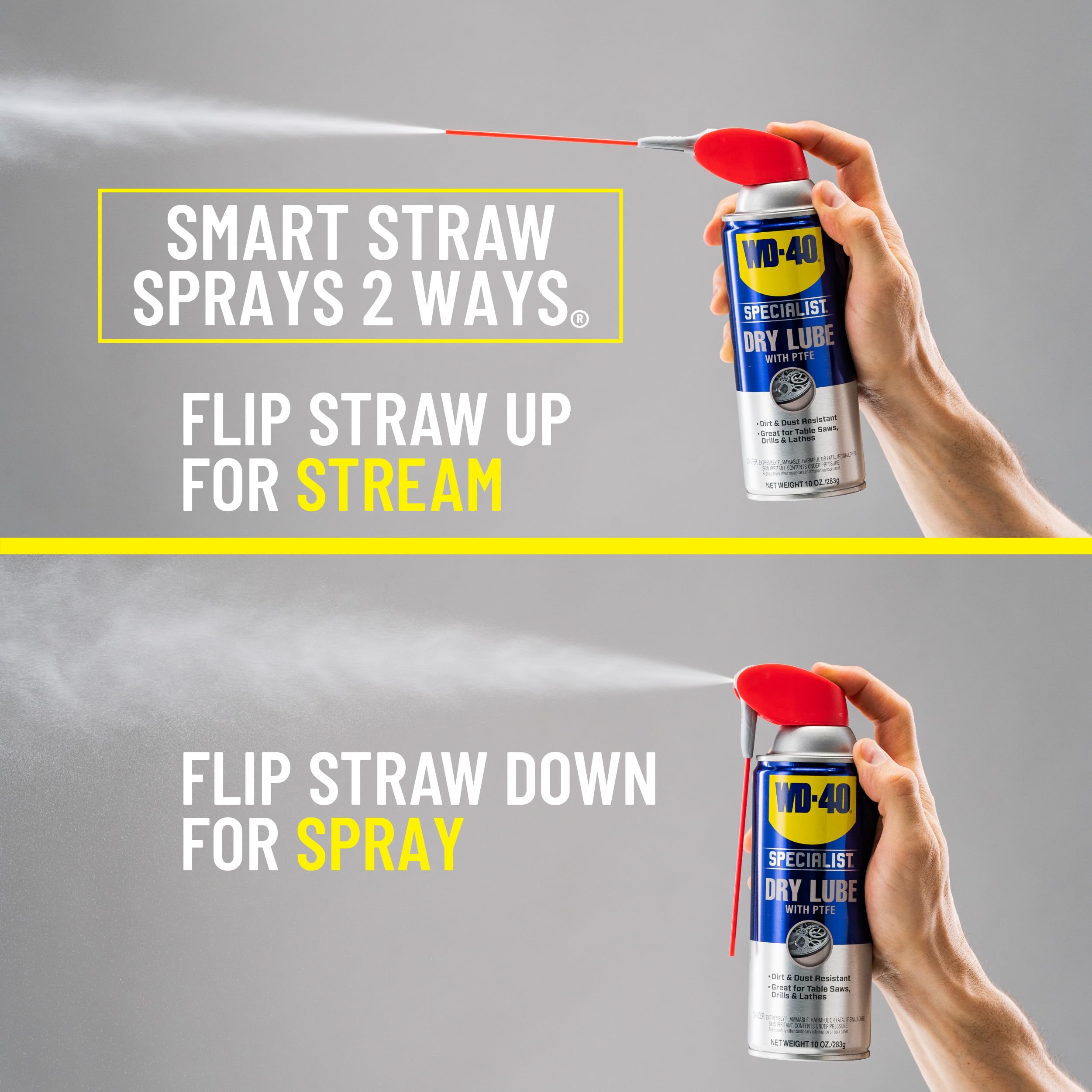 WD-40 Specialist Dry Lube with SMART STRAW SPRAYS 2 WAYS, 10 OZ