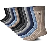 IZOD Mens Dress Socks - 14 Pack Lightweight Moisture Wicking Crew Socks for Men for Casual Business Formal Wear