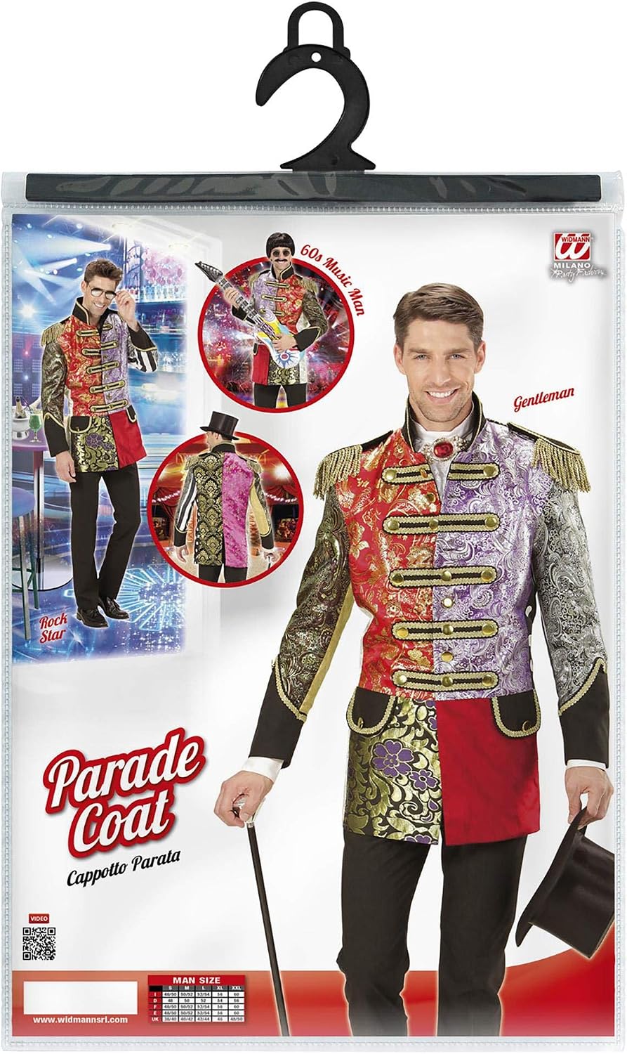 Widmann ? Jacquard Patchwork Parade Dressing-Up Costume Men's Coat, Multicoloured, XL - Image 3