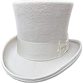 Wool Felt Top Hat Wedding Uncle Sam 7" Tall Topper Hats for Women Men