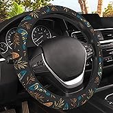 Bohemian Butterflies Steering Wheel Covers Universal 15 Inch Car Wheel Cover,Anti-Slip Breathable Car Accessories Protector Fit for Trucks,Sedans,SUVs,Vans