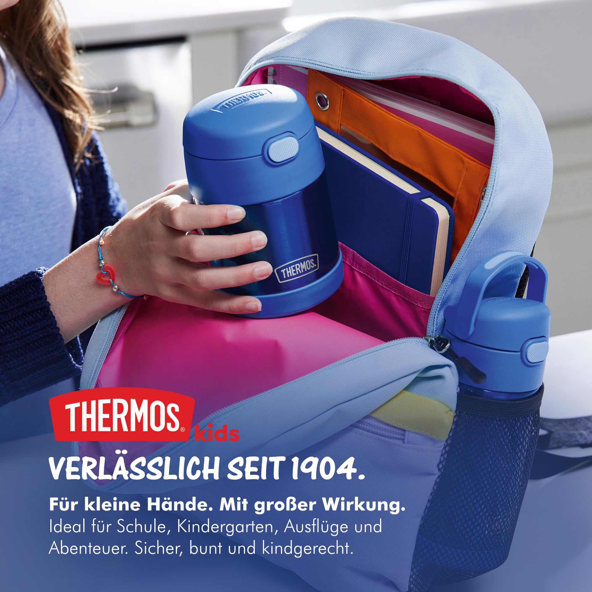 RMOVR THERMOS kids FUNTAINER FOOD JAR 0,30l, ocean teal, Thermobehälter für Essen mit Löffel für Kinder, 5 h heiß / 7 h kalt, absolut dicht für Suppe, Müsli, Pause 2