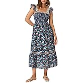 Shoshanna Women's Santana Floral Smocked Waist Midi
