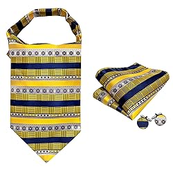 Ailisus Ascot and Lapel Pin Set Man Gold Blue