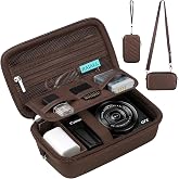 RAIALL Case for Canon PowerShot G7 X Mark III/Mark II Digital Camera,Brown | for Canon SX740 HS,Sony ZV1,Panasonic LUMIX ZS99,Ricoh GR III,OM SYSTEM Olympus Tough TG-7, with Wriststrap &amp; Shoulder Strap