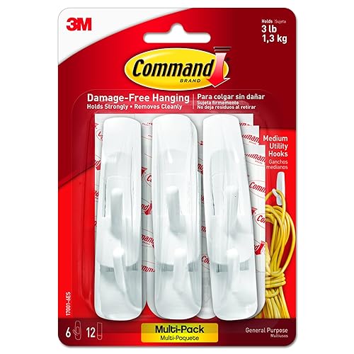 Command 17091CLR Medium Hooks with Strips Clear, set of 2 Amazon.co